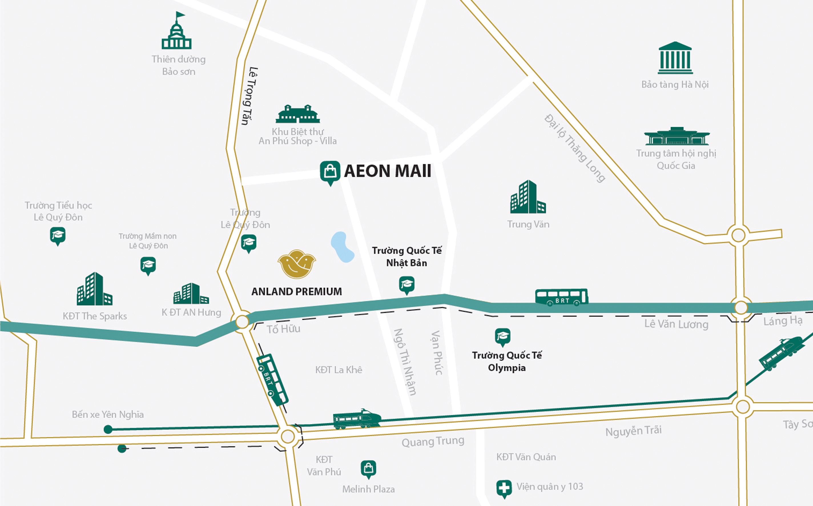 Chung cư Anland Premium tọa lạc gần trung tâm thương mại AEON Mall Hà Đông